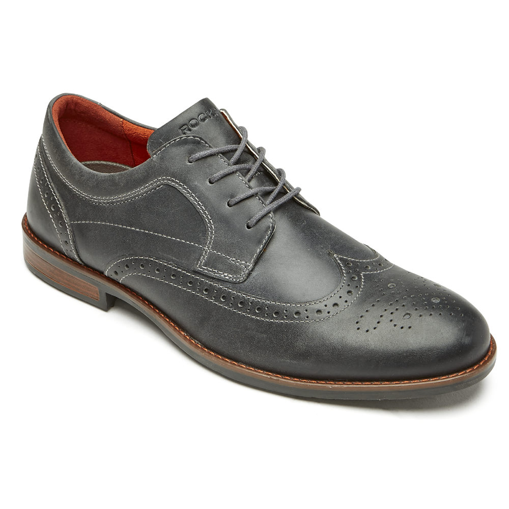 Zapatos Con Cordones Rockport Hombre Mexico - Dustyn Wingtip Grises - LEPOB7861